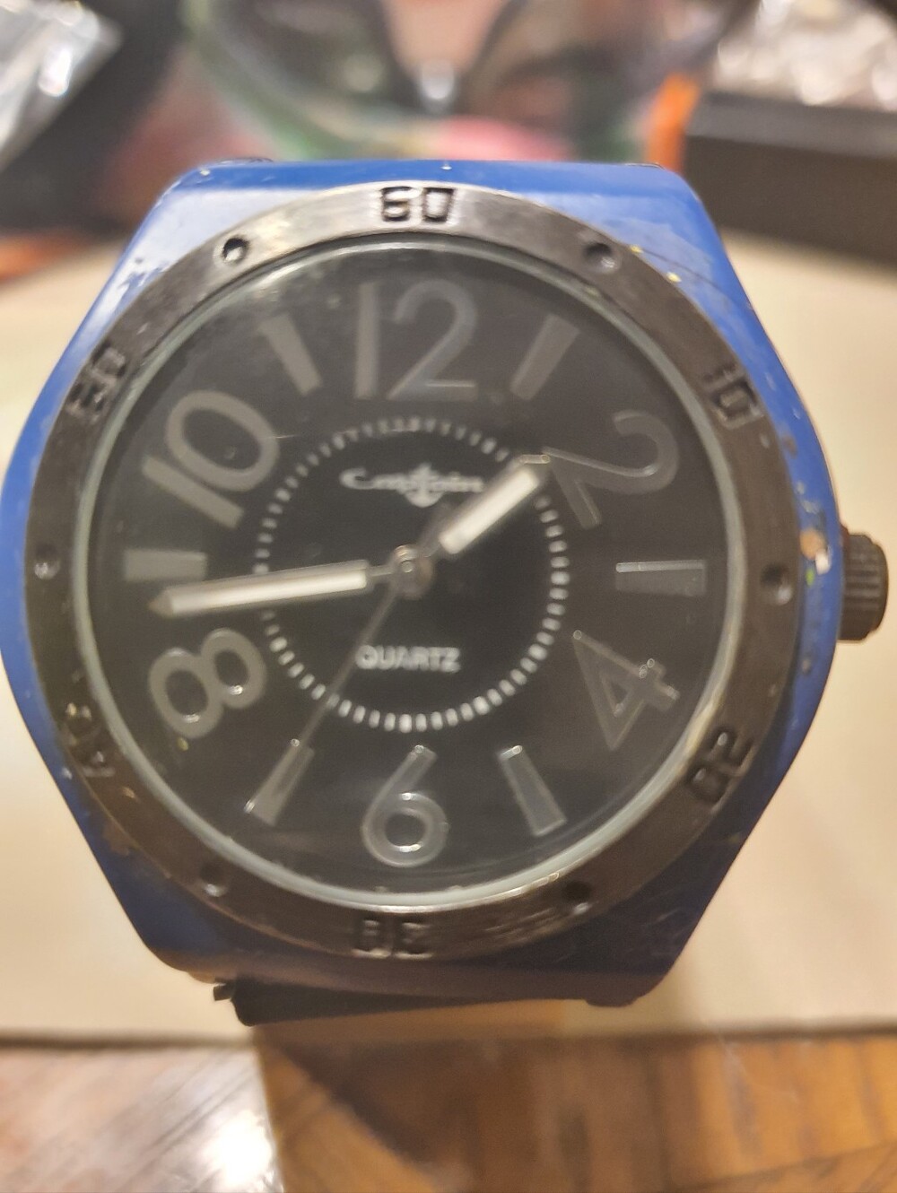 10/$20 Captain Black/Blue Silicone Men's Watch